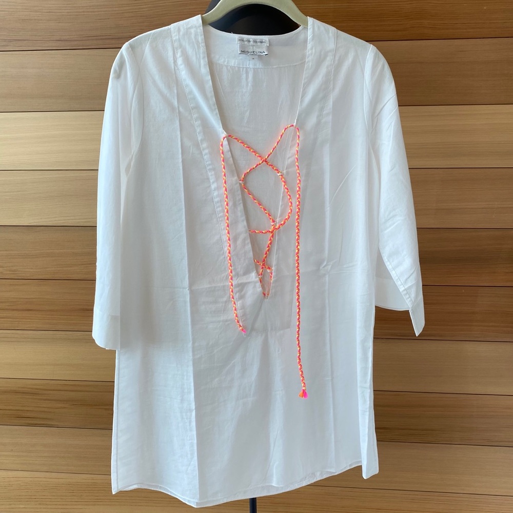 Bergdorf Goodman Miguelina white beach coverup
